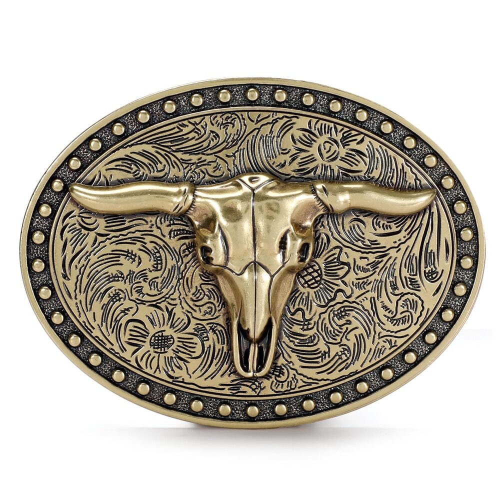 4738 Cowboy Belt Buckle, Western Belt Buckles Texas Bull Rodeo Cowgirl Belt
